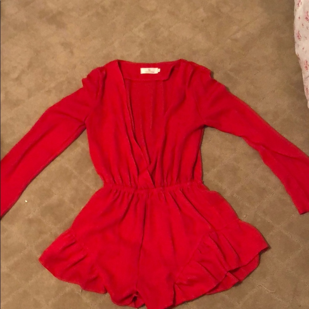 Shein red romper